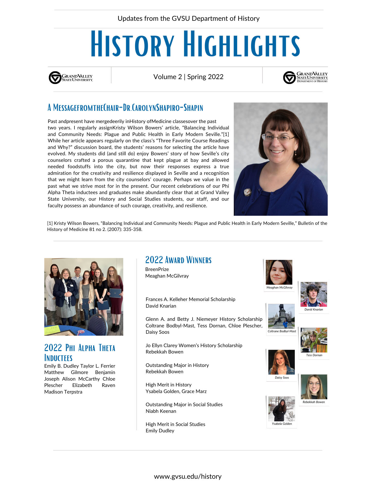 2022 HST Newsletter Front Page